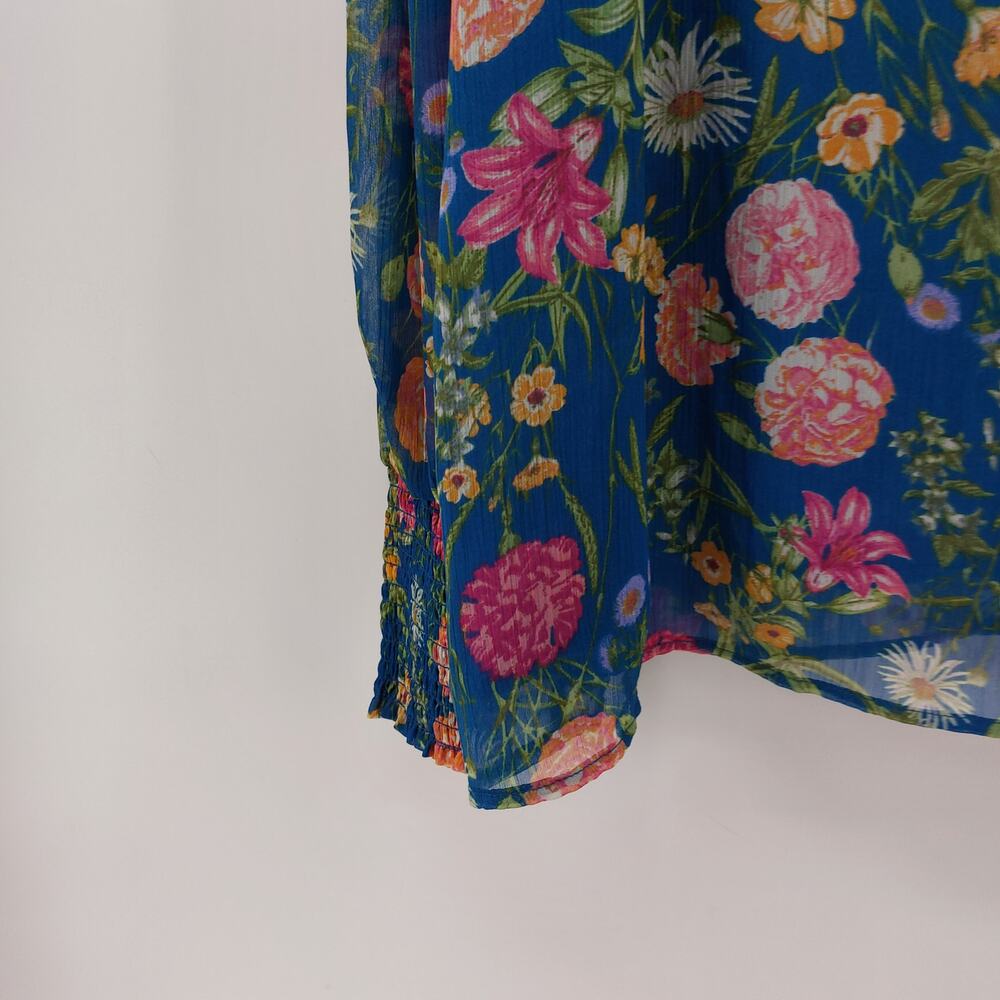 Terra & Sky Womens Floral Blouse 1X Spring Polyester Easter - Picture 12 of 14